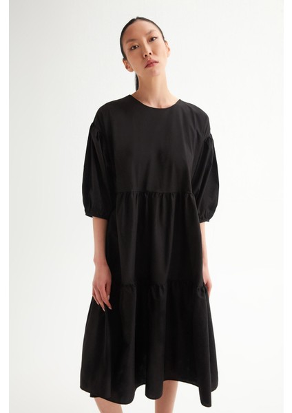 Oversize Coton Katlı Elbise