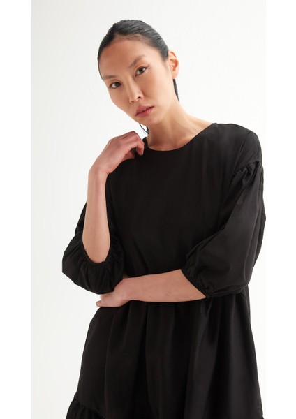 Oversize Coton Katlı Elbise