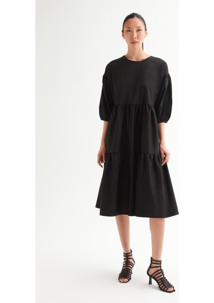 Oversize Coton Katlı Elbise