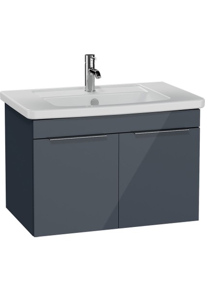 Quadrum 66165 Lavabo Dolabı, Kapaklı, 80 cm, Antrasit