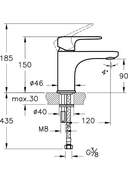 Root Round A4270523 Lavabo Bataryası, Altın