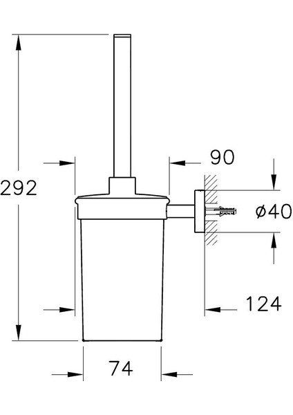 Base 200 A44104 Tuvalet Fırçalığı, Krom