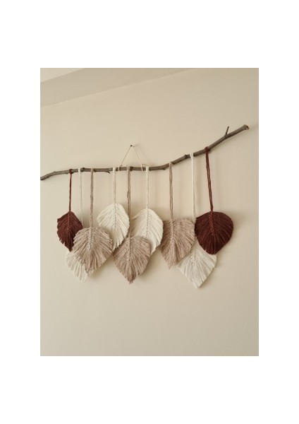 Yaprak Model Makrome Duvar Süsü
