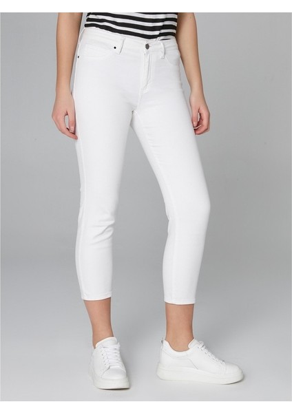 Kadın Slim Fit Coton Parça Boya Pantolon