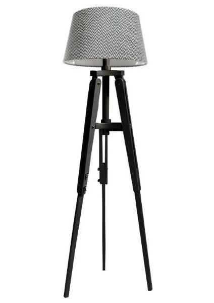 Piega Tripod Lambader Abajur Avize Aydınlatma Ahşap Siyah Ağaç Country Dekor Lamba Aplik Masif Doğal
