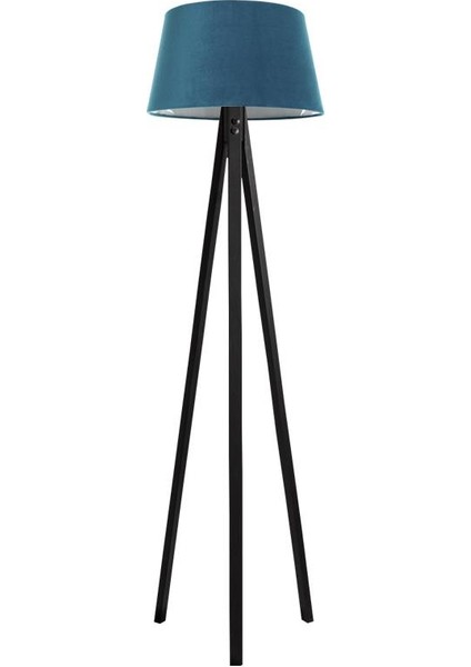 Düz 3 Ayak Tripod Lambader Abajur Avize Aydınlatma Ahşap Siyah Ağaç Country Dekor Lamba Aplik Masif Doğal