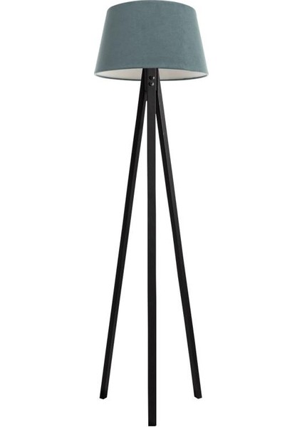 Düz 3 Ayak Tripod Lambader Abajur Avize Aydınlatma Ahşap Siyah Ağaç Country Dekor Lamba Aplik Masif Doğal