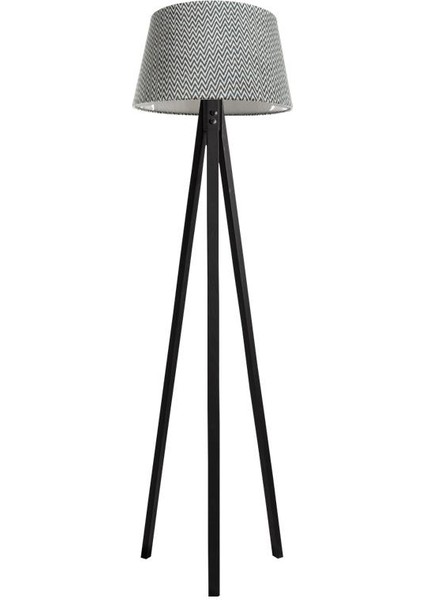 Düz 3 Ayak Tripod Lambader Abajur Avize Aydınlatma Ahşap Siyah Ağaç Country Dekor Lamba Aplik Masif Doğal