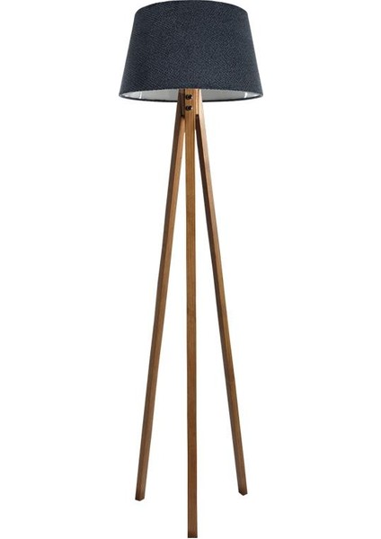 Düz 3 Ayak Tripod Lambader Abajur Avize Aydınlatma Ahşap Naturel Ağaç Country Dekor Lamba Aplik Masif Doğal