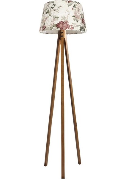 Düz 3 Ayak Tripod Lambader Abajur Avize Aydınlatma Ahşap Naturel Ağaç Country Dekor Lamba Aplik Masif Doğal