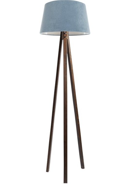 Düz 3 Ayak Tripod Lambader Abajur Avize Aydınlatma Ahşap Ceviz Ağaç Country Dekor Lamba Aplik Masif Doğal