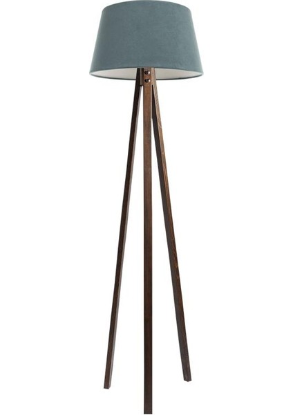 Düz 3 Ayak Tripod Lambader Abajur Avize Aydınlatma Ahşap Ceviz Ağaç Country Dekor Lamba Aplik Masif Doğal