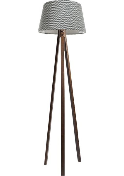 Düz 3 Ayak Tripod Lambader Abajur Avize Aydınlatma Ahşap Ceviz Ağaç Country Dekor Lamba Aplik Masif Doğal