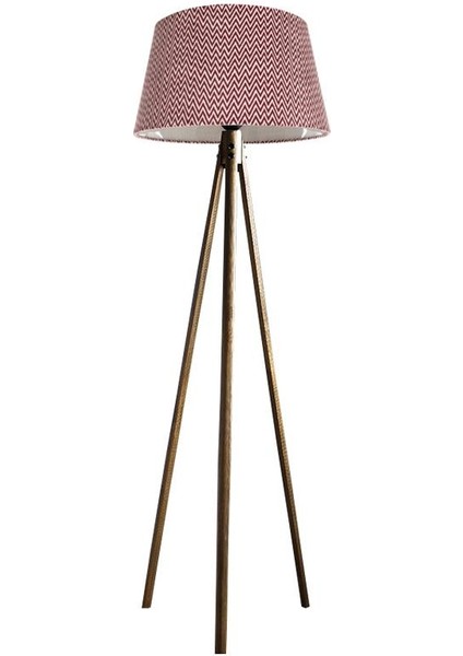 Oval 3 Ayak Tripod Lambader Abajur Köşe Lambası Ahşap Naturel Ağaç Country Dekor Lamba Aplik Masif Doğal