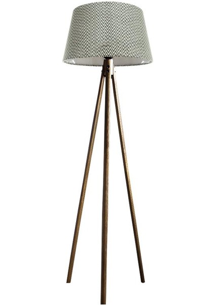 Oval 3 Ayak Tripod Lambader Abajur Köşe Lambası Ahşap Naturel Ağaç Country Dekor Lamba Aplik Masif Doğal