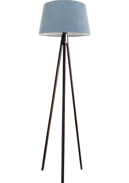 Oval 3 Ayak Tripod Lambader Abajur Köşe Lambası Ahşap Ceviz Ağaç Country Dekor Lamba Aplik Masif Doğal