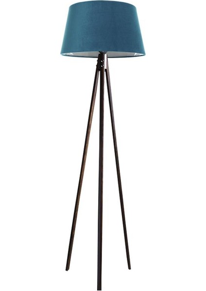 Oval 3 Ayak Tripod Lambader Abajur Köşe Lambası Ahşap Ceviz Ağaç Country Dekor Lamba Aplik Masif Doğal