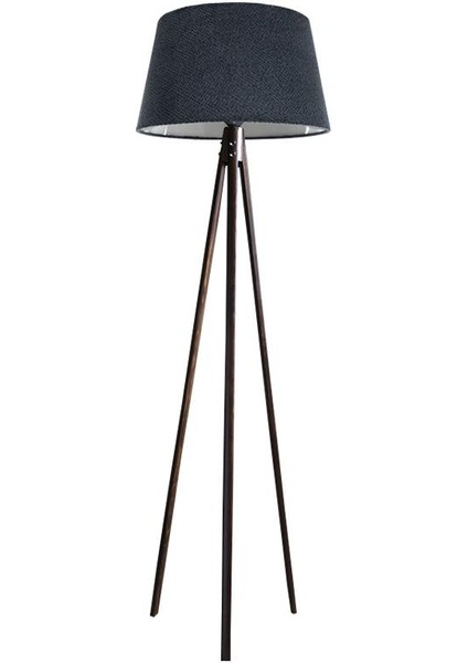 Oval 3 Ayak Tripod Lambader Abajur Köşe Lambası Ahşap Ceviz Ağaç Country Dekor Lamba Aplik Masif Doğal