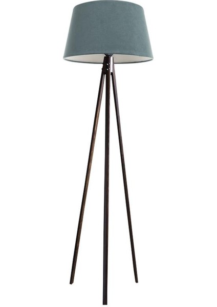 Oval 3 Ayak Tripod Lambader Abajur Köşe Lambası Ahşap Ceviz Ağaç Country Dekor Lamba Aplik Masif Doğal