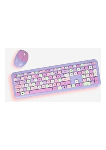 Mor Klavye Mouse Set