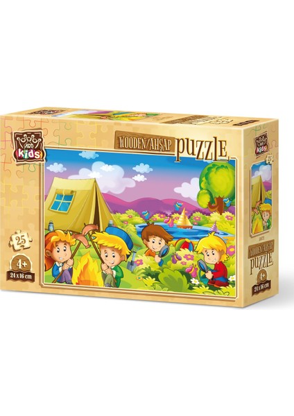 Art Puzzle Art Kids Meraklı Kampçılar 25 Parça Ahşap Puzzle