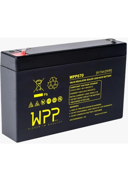 Wpp Akülü Araba Aküsü Kuru Tip Bakımsız 6 Volt 7 Amper--11---