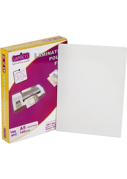 A-5 154 x 216 mm 100 Mıc.polyester Laminasyon Filmi 100'LÜ