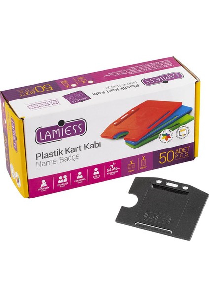 Lms 214 Yatay Plastik Kart Kabı Gri