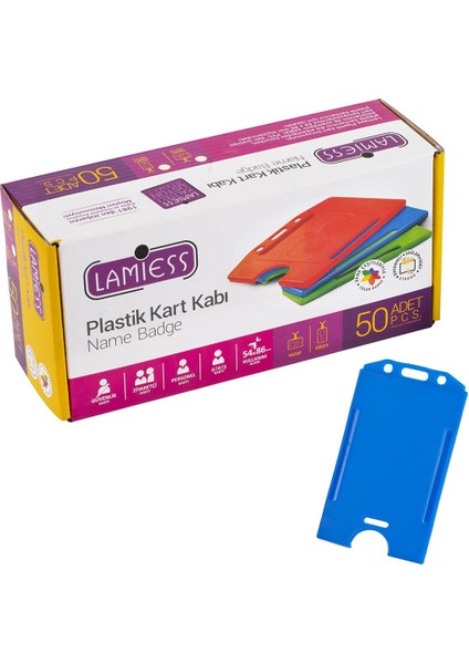 Lms 217 Dikey Plastik Kart Kabı Mavi