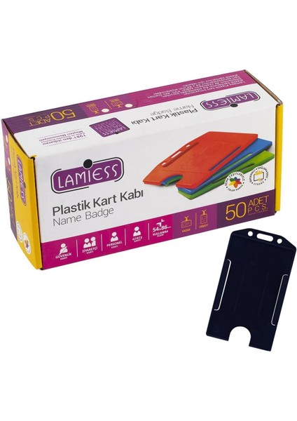 Lms 217 Dikey Plastik Kart Kabı Siyah