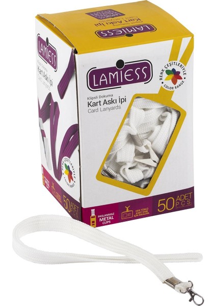 Kart Askı Ipi Paris Kancalı Beyaz