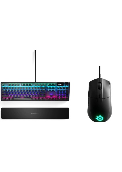 Steelseries Apex 5 RGB Oyuncu Q Klavye + Rival 3 Kablolu RGB Oyuncu Mouse