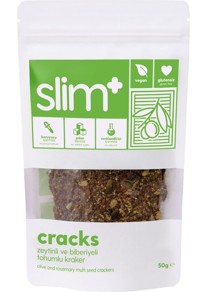 Zeytin Biberiyeli Glutensiz Vegan Tohum Kraker Cracks 50gr