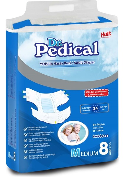 Dr. Pedical Hasta Bezi Bağlamalı Medium 8 Adet