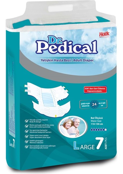 Dr. Pedical Hasta Bezi Bağlamalı Large 7 Adet