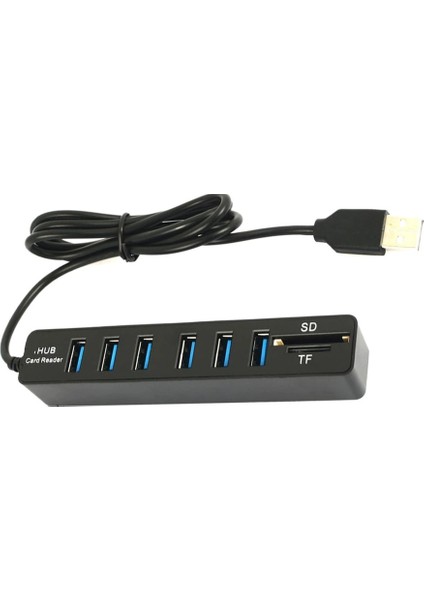 4691 USB Hub 6 Port Microsd Tf Sd Kart Okuyucu Çoklayıcı