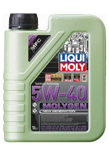 Molygen New Generation 5W-40 Motor Yağı 1litre (Üretim Tarihi: 2021)