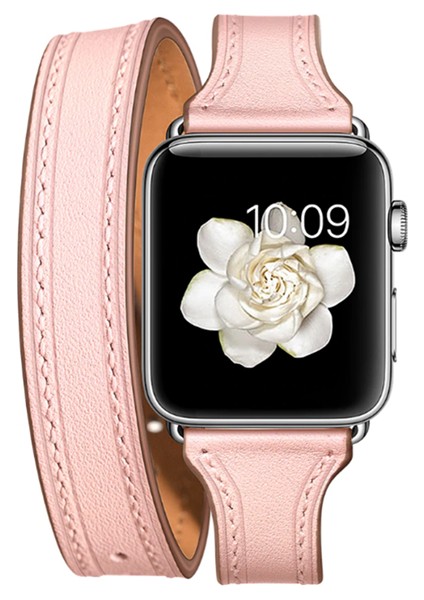 Apple Watch Uyumlu 7 45MM 6-5-4 44MM Çift Tur Deri Koron Kayış 3-2-1 42MM fırsatları