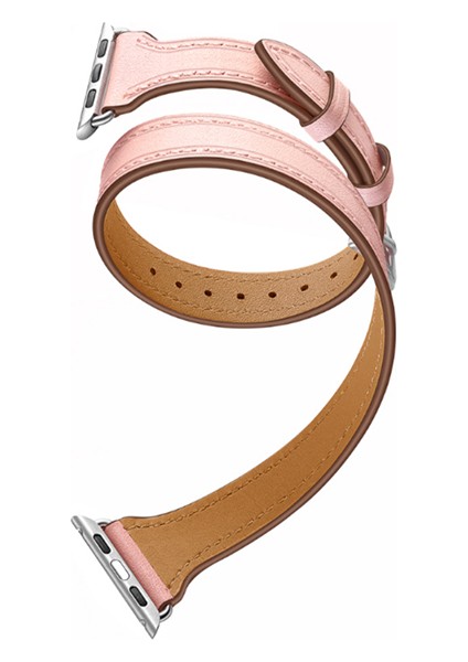 Apple Watch Uyumlu 7 45MM 6-5-4 44MM Çift Tur Deri Koron Kayış 3-2-1 42MM indirimleri