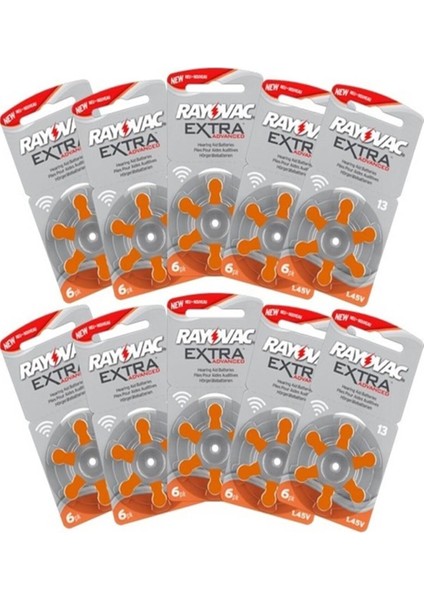 Extra 13 Numara Kulaklık Pili 60'lı & 10 Paket -Toplam 60 Adet Pil