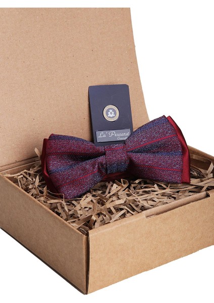 Bordo Çizgi Desen Papyon P1165