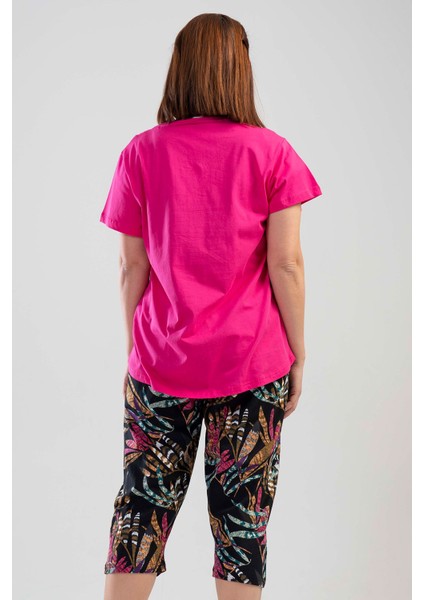 Pamuklu Büyük Beden Kısa Kol Kaprili Pijama Takım fırsatları