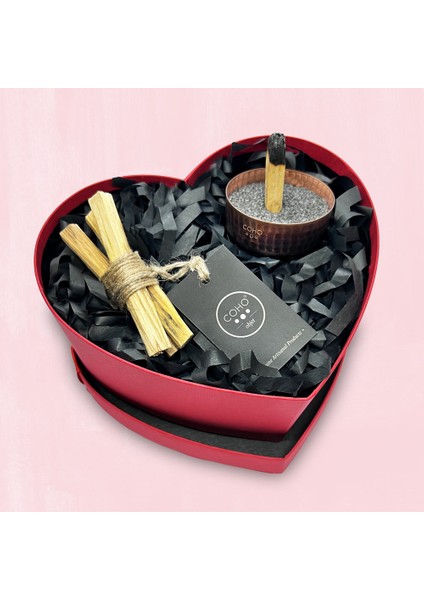 Love Box Antique Meditation Tütsülük & 3 Palo Santo Tütsü Hediye Seti