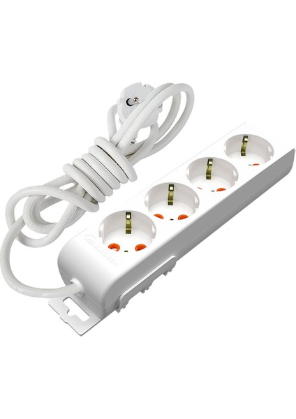 Rı-Tech Dörtlü Topraklı Grup Priz Çocuk Korumalı 2 Metre Kablolu