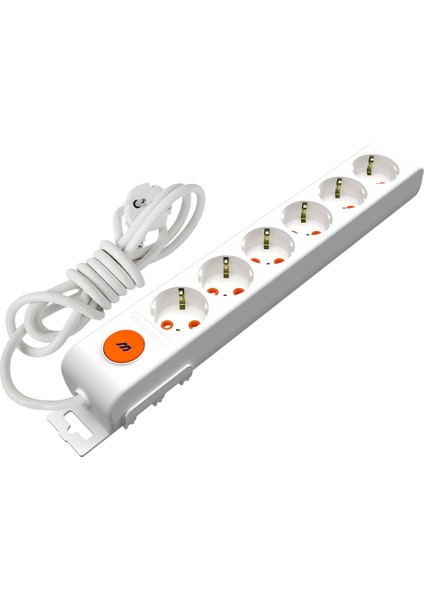 Rı-Tech Altılı Anahtarlı Topraklı Grup Priz Çocuk Korumalı 5 Metre Kablolu