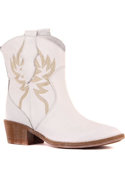 Sail Lakers - Beyaz Deri Nakışlı Kadın Bot fiyatları