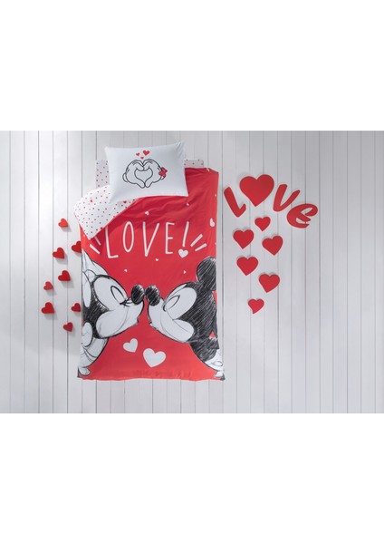 Lisanslı Disney Minnie Mickey Lovely Pamuk Lisanslı Nevresim Takımı