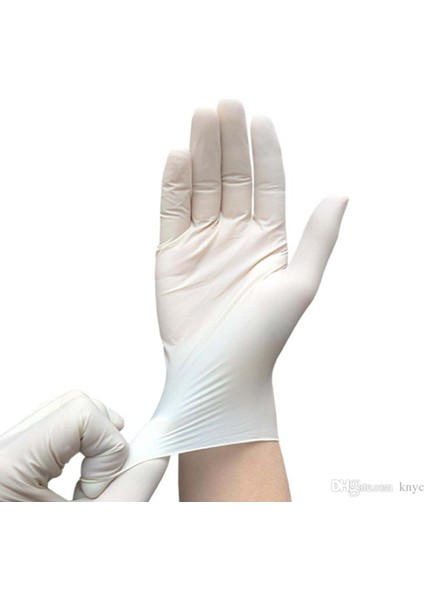 Beyaz Lateks Eldiven Large 100'LÜ