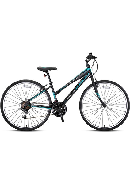 Aria 3.0 V 28 Jant 21 Vites Şehir Bisikleti Mat Siyah-Koyu Turkuaz-Gri (38 Cm)