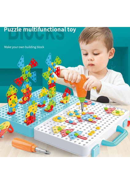 Çocuklar Matkap Vida Somun Bulmacalar Oyuncaklar Pretend Oyna Aracı Matkap Demontaj Montaj Çocuk Matkap 3D Bulmaca Oyuncaklar Çocuk | Istifleme Blokları
